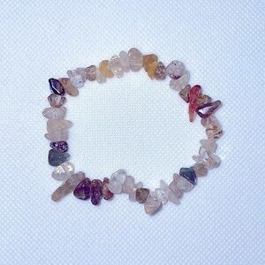 Quartz Crystal Chip Stretch Bracelet, NEW, multicolored translucent colors